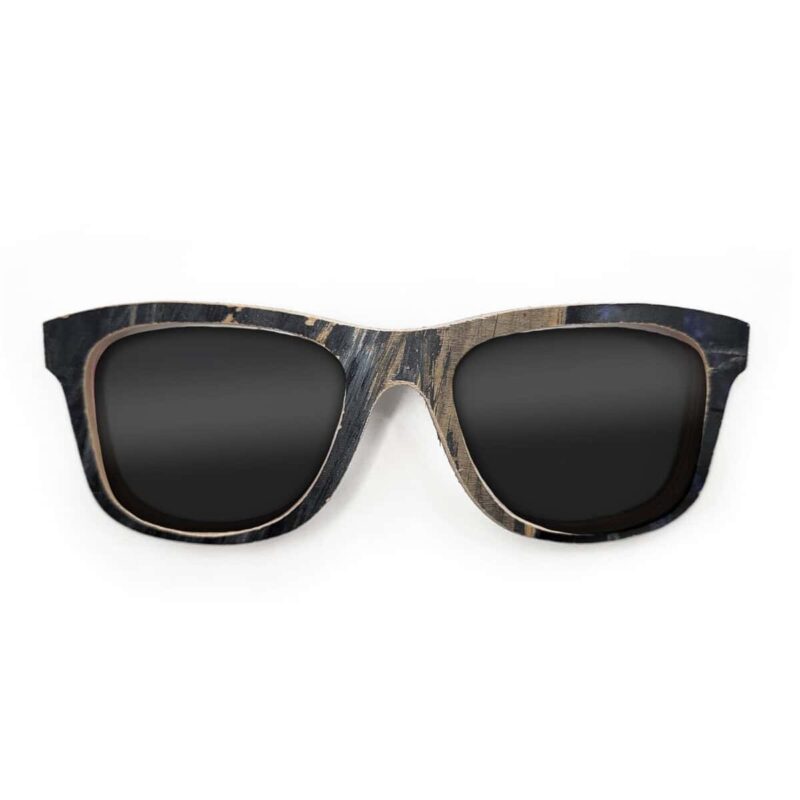 Wayfarer Style Recycled Wooden Skateboard Glasses (Large)