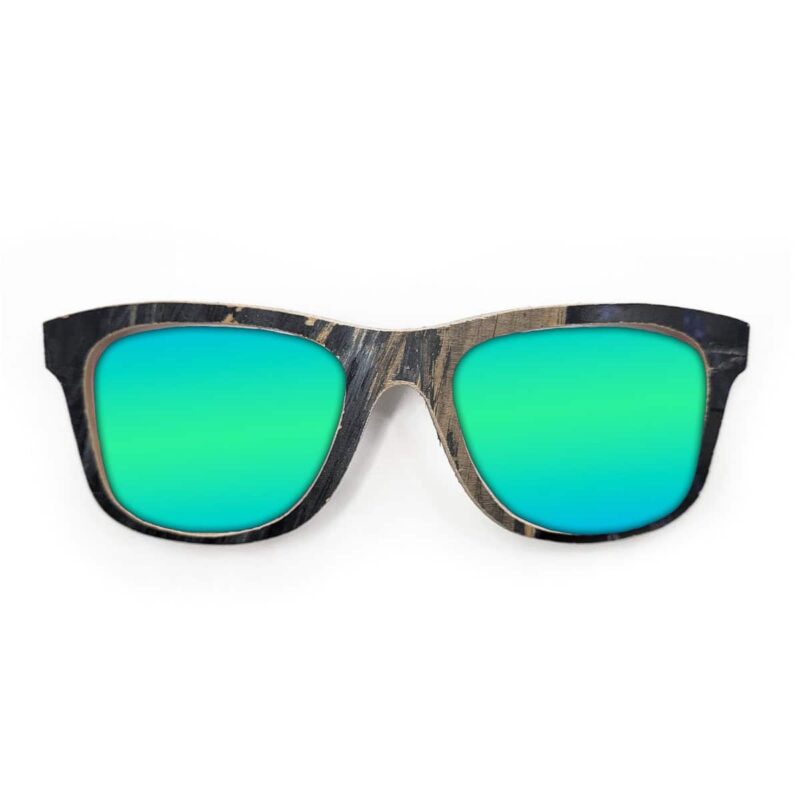 Wayfarer Style Recycled Wooden Skateboard Glasses (Large)