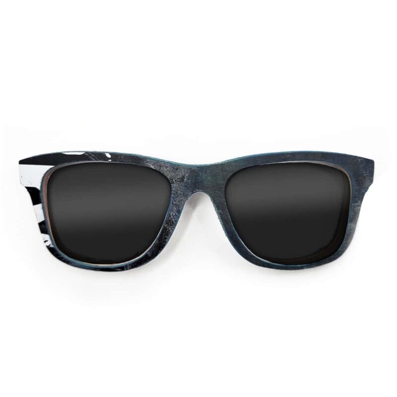Wayfarer Style Recycled Wooden Skateboard Glasses (Large)
