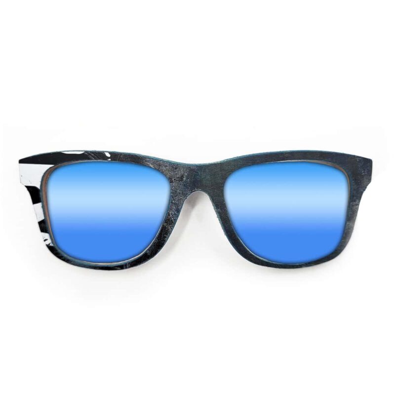 Wayfarer Style Recycled Wooden Skateboard Glasses (Large)