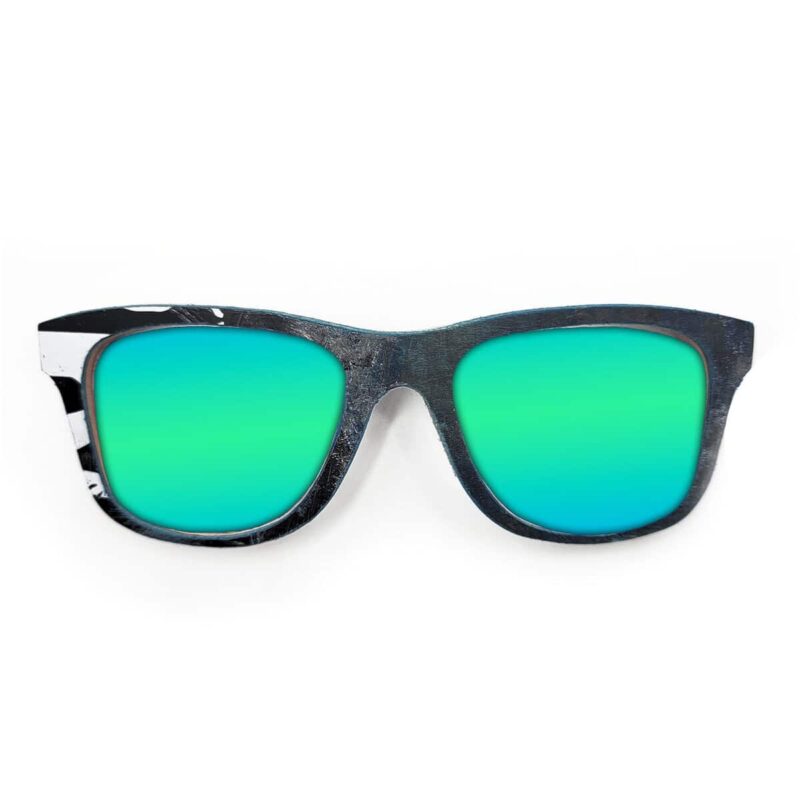 Wayfarer Style Recycled Wooden Skateboard Glasses (Large)