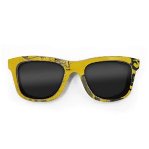 Wayfarer Style Recycled Wooden Skateboard Glasses (Large)