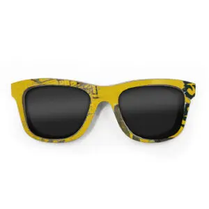 Wayfarer Style Recycled Wooden Skateboard Glasses (Large)