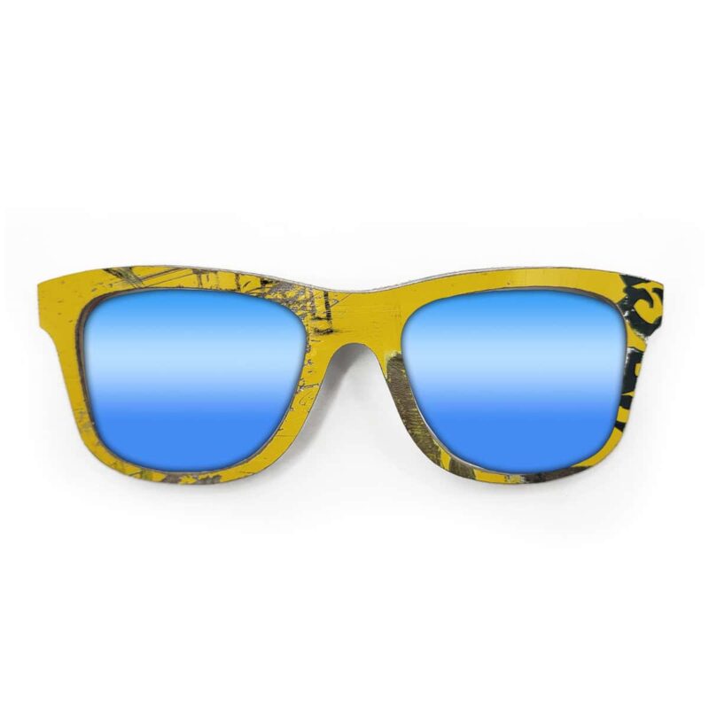 Wayfarer Style Recycled Wooden Skateboard Glasses (Large)