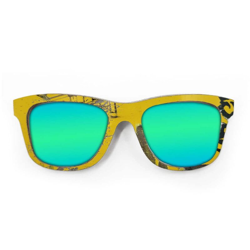 Wayfarer Style Recycled Wooden Skateboard Glasses (Large)