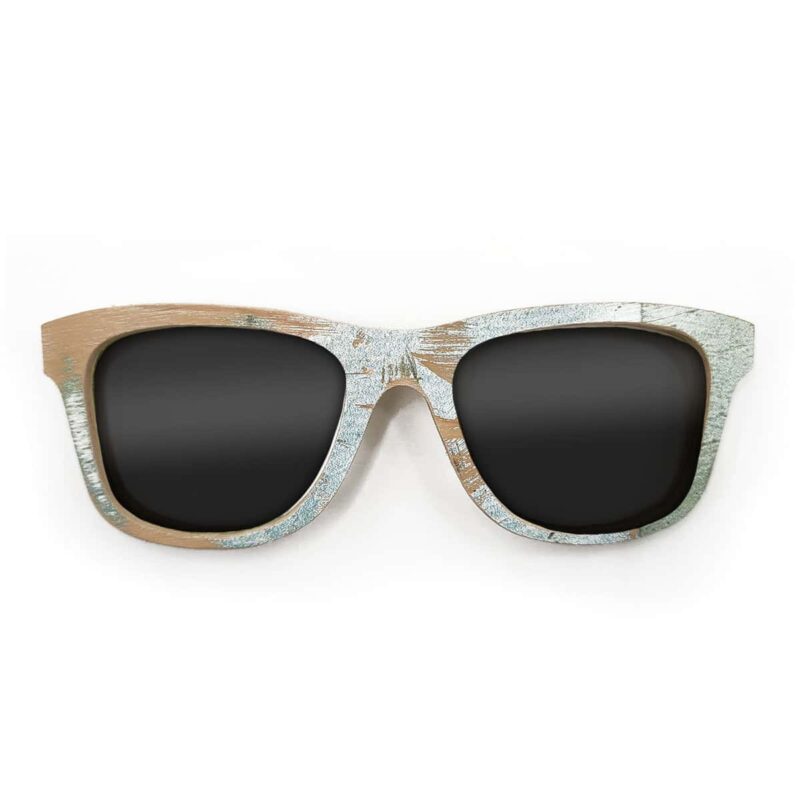 Wayfarer Style Recycled Wooden Skateboard Glasses (Large)