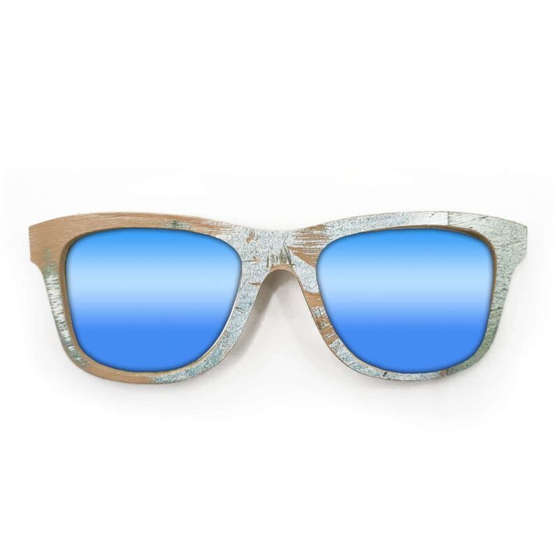 Wayfarer Style Recycled Wooden Skateboard Glasses (Large)