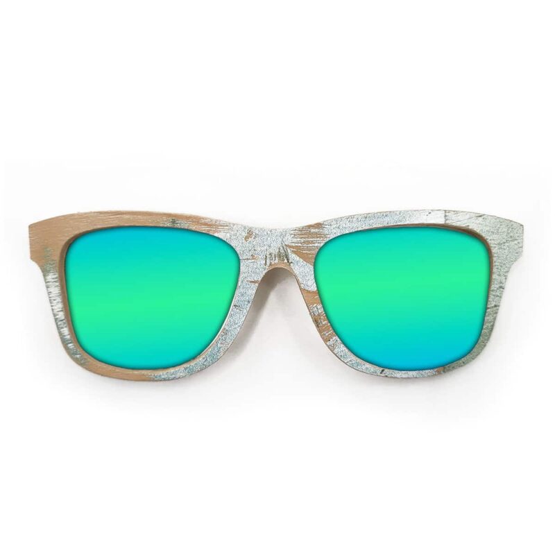 Wayfarer Style Recycled Wooden Skateboard Glasses (Large)