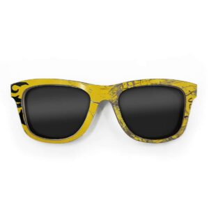 Wayfarer Style Recycled Wooden Skateboard Glasses (Large)