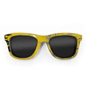 Wayfarer Style Recycled Wooden Skateboard Glasses (Large)