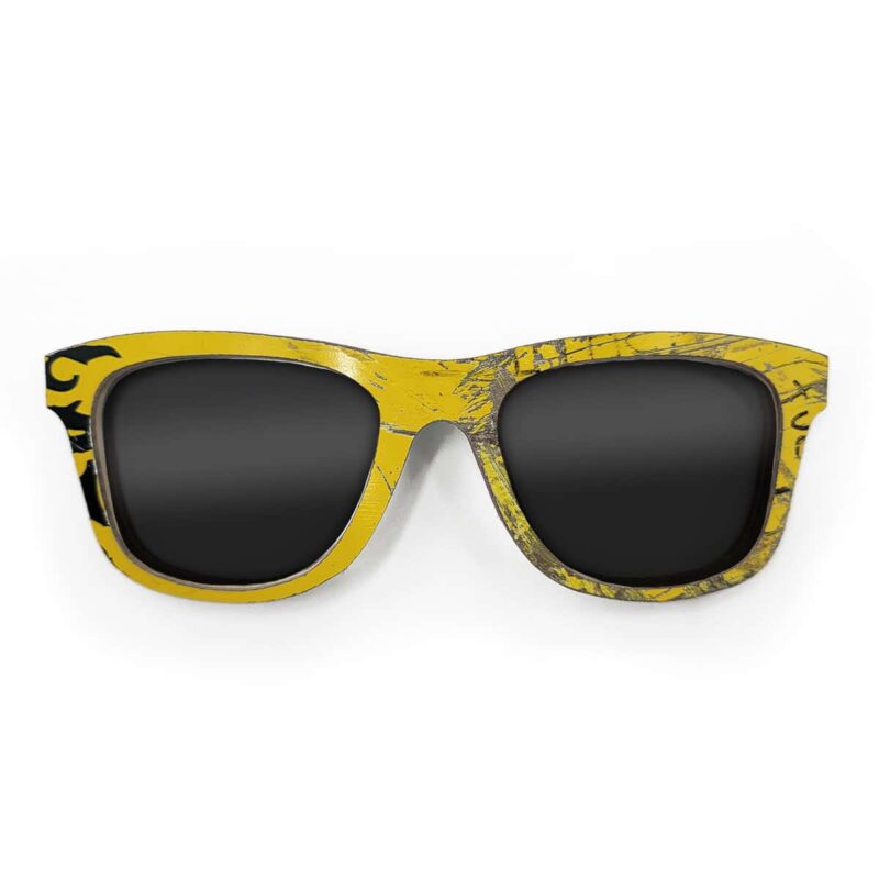Wayfarer Style Recycled Wooden Skateboard Glasses (Large)