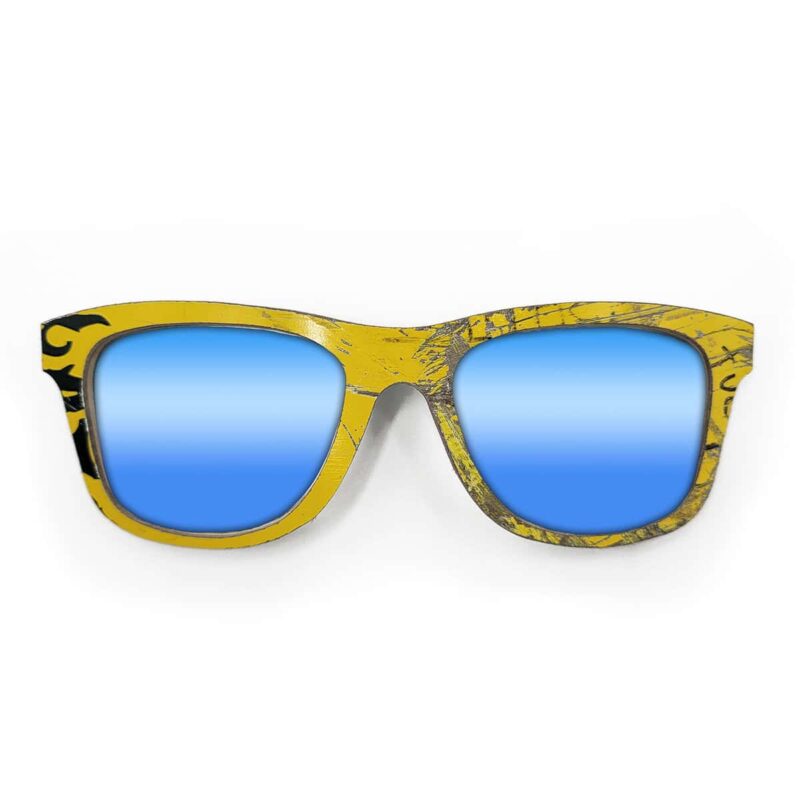 Wayfarer Style Recycled Wooden Skateboard Glasses (Large)