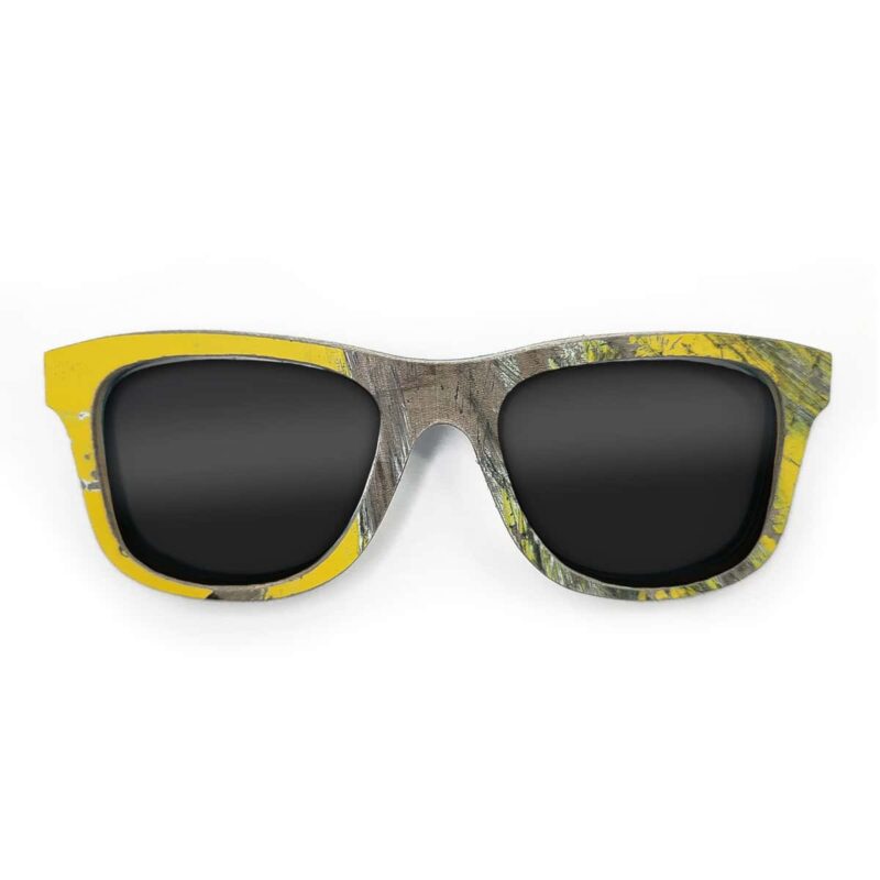 Wayfarer Style Recycled Wooden Skateboard Glasses (Large)