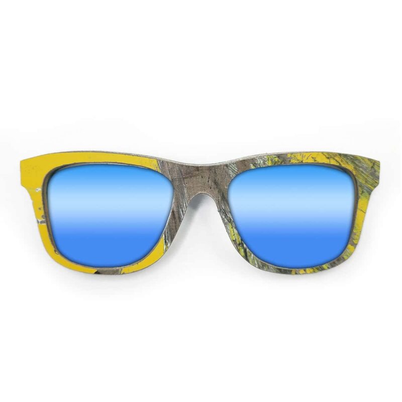 Wayfarer Style Recycled Wooden Skateboard Glasses (Large)