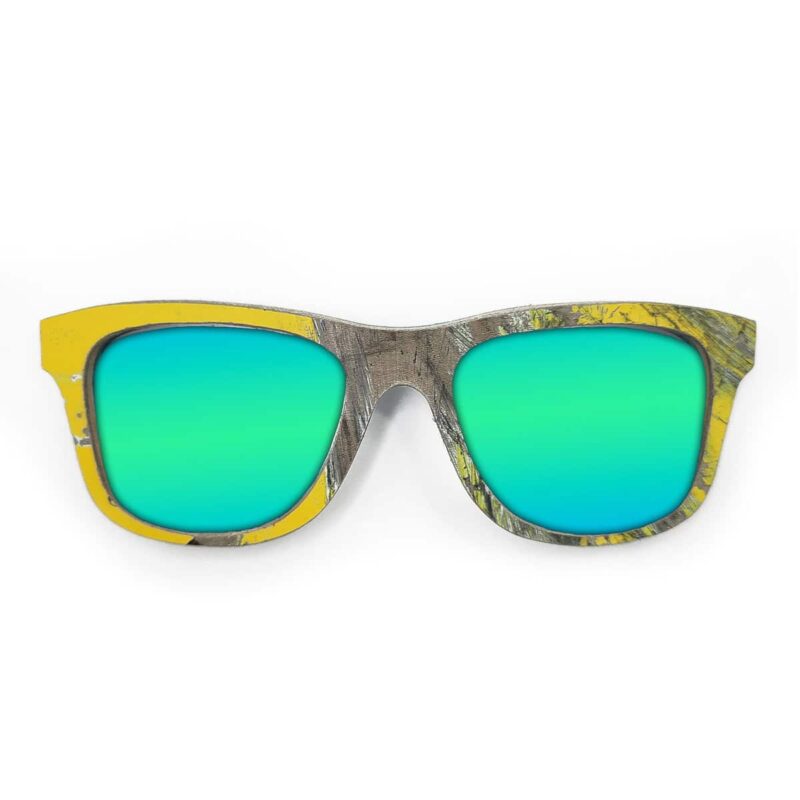 Wayfarer Style Recycled Wooden Skateboard Glasses (Large)