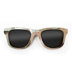 Wayfarer Style Recycled Wooden Skateboard Glasses (Large)