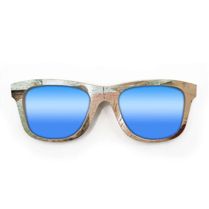 Wayfarer Style Recycled Wooden Skateboard Glasses (Large)