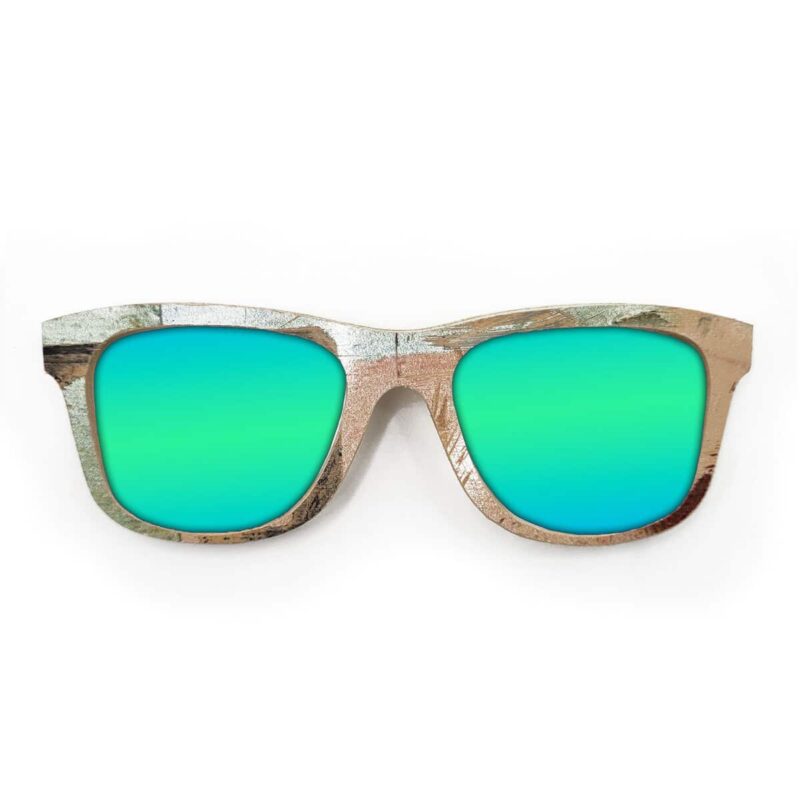 Wayfarer Style Recycled Wooden Skateboard Glasses (Large)
