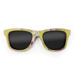 Wayfarer Style Recycled Wooden Skateboard Glasses