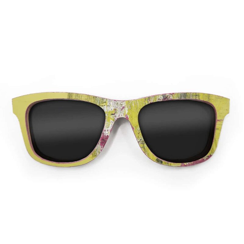Wayfarer Style Recycled Wooden Skateboard Glasses