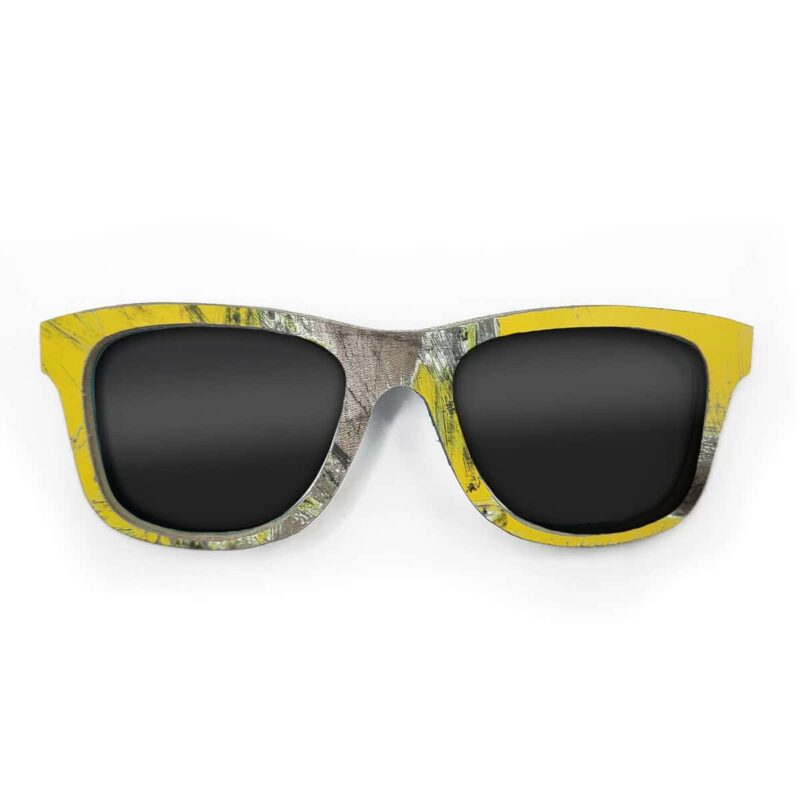 Wayfarer Style Recycled Wooden Skateboard Glasses (Large)