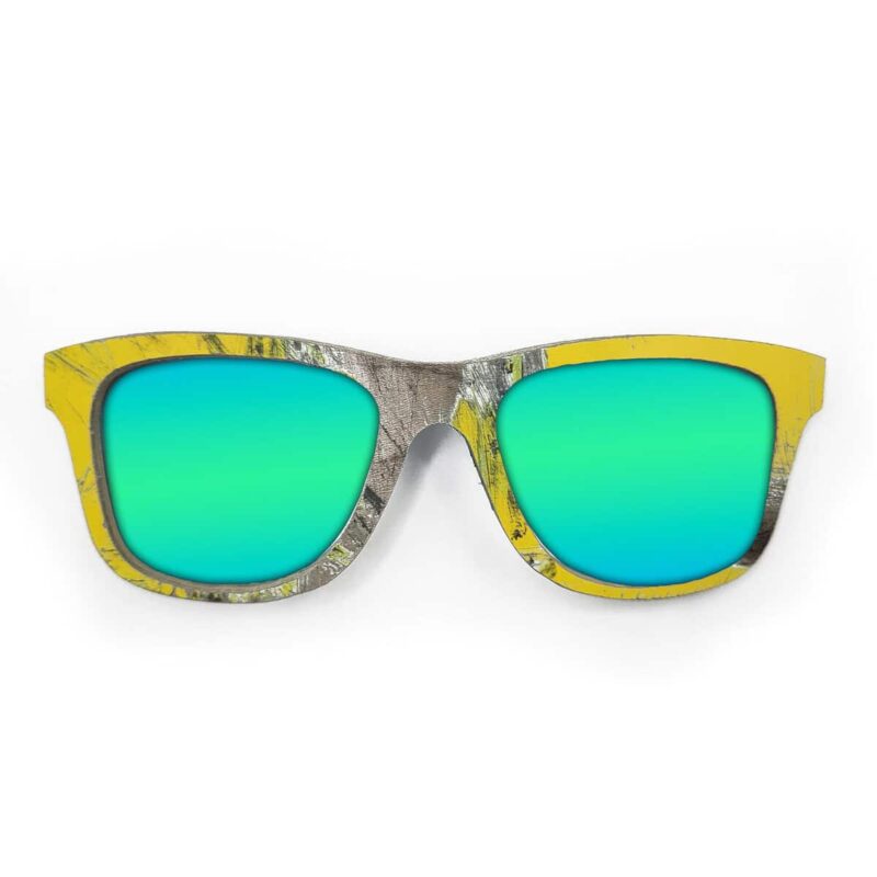 Wayfarer Style Recycled Wooden Skateboard Glasses (Large)