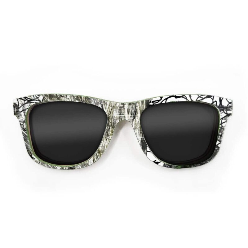Wayfarer Style Recycled Wooden Skateboard Glasses (Large)