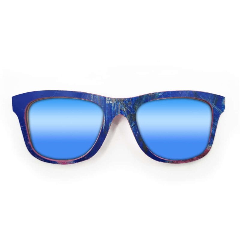 Wayfarer Style Recycled Wooden Skateboard Glasses (Large)