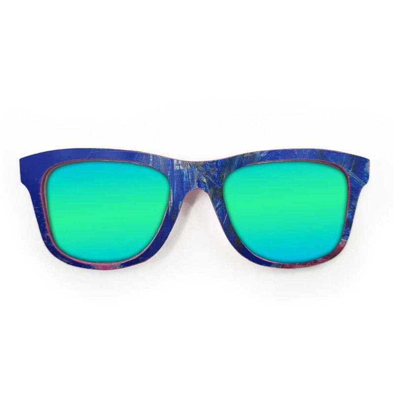 Wayfarer Style Recycled Wooden Skateboard Glasses (Large)