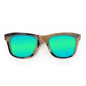 Wayfarer Style Recycled Wooden Skateboard Glasses (Large)