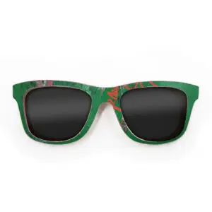 Wayfarer Style Recycled Wooden Skateboard Glasses