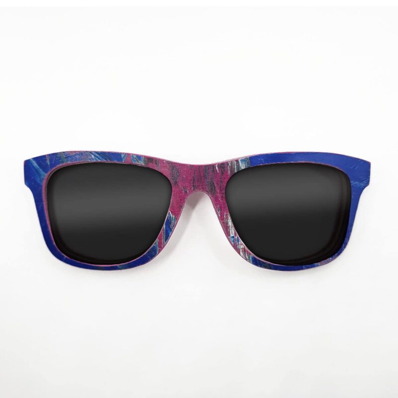 Wayfarer Style Recycled Wooden Skateboard Glasses