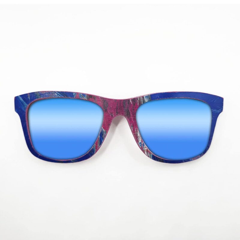 Wayfarer Style Recycled Wooden Skateboard Glasses