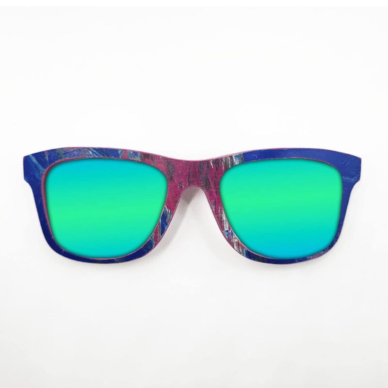 Wayfarer Style Recycled Wooden Skateboard Glasses