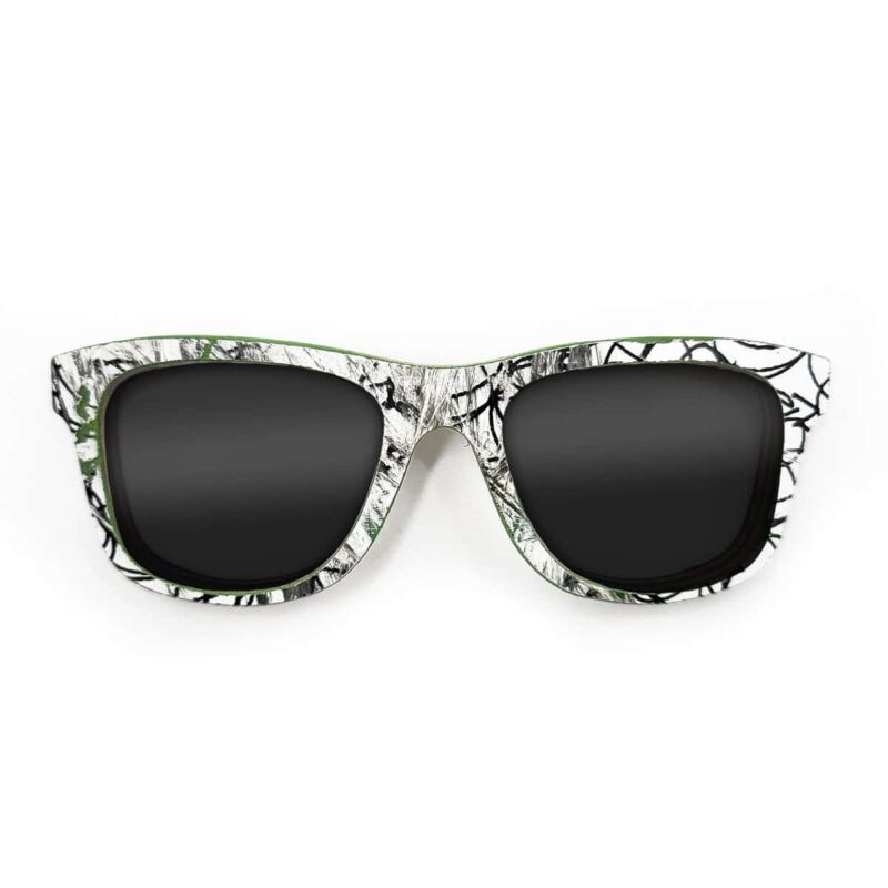 Wayfarer Style Recycled Wooden Skateboard Glasses
