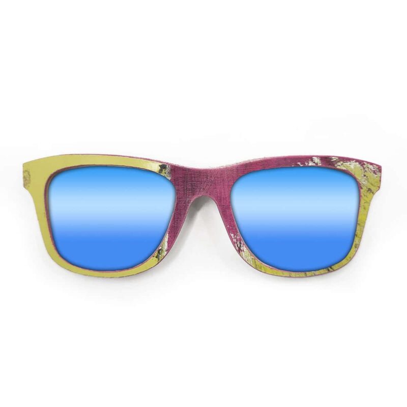 Wayfarer Style Recycled Wooden Skateboard Glasses