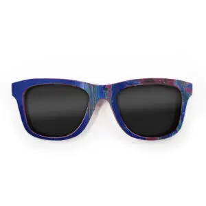 Wayfarer Style Recycled Wooden Skateboard Glasses