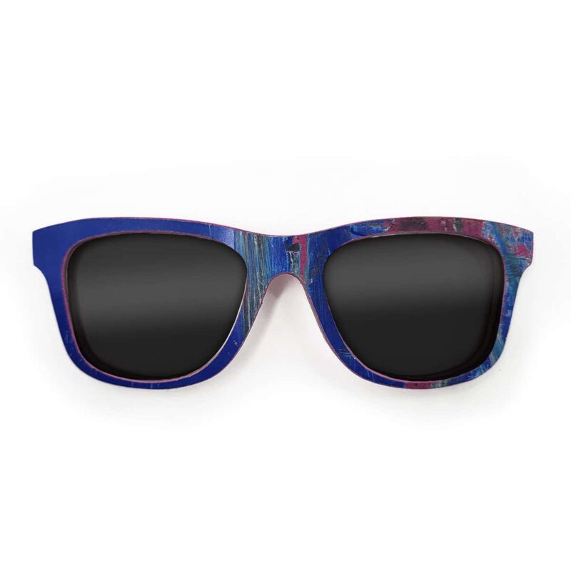 Wayfarer Style Recycled Wooden Skateboard Glasses
