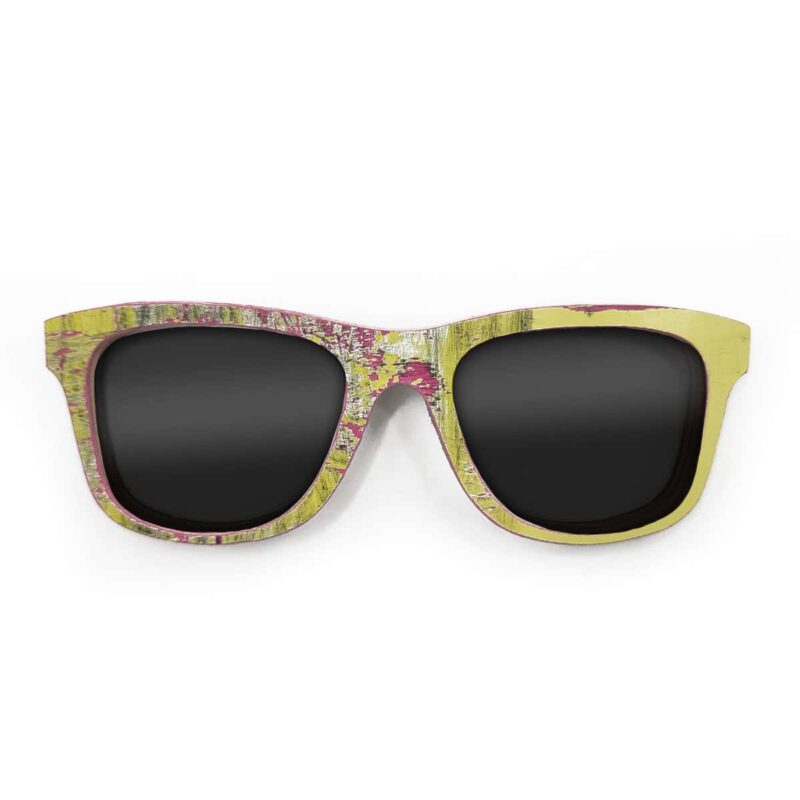 Wayfarer Style Recycled Wooden Skateboard Glasses