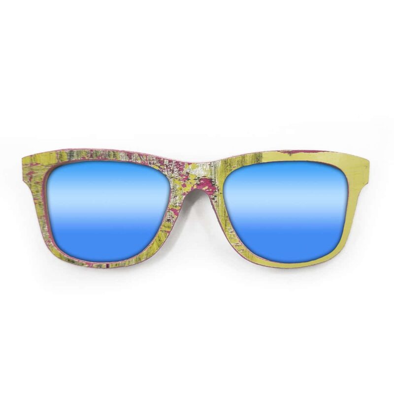 Wayfarer Style Recycled Wooden Skateboard Glasses