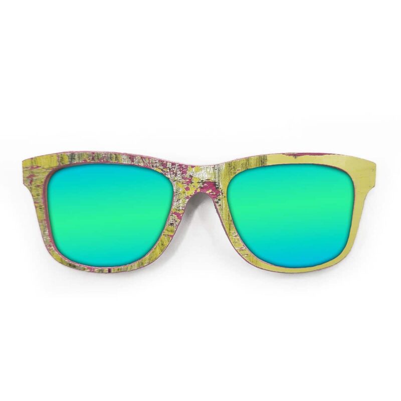 Wayfarer Style Recycled Wooden Skateboard Glasses