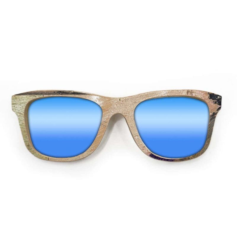 Wayfarer Style Recycled Wooden Skateboard Glasses