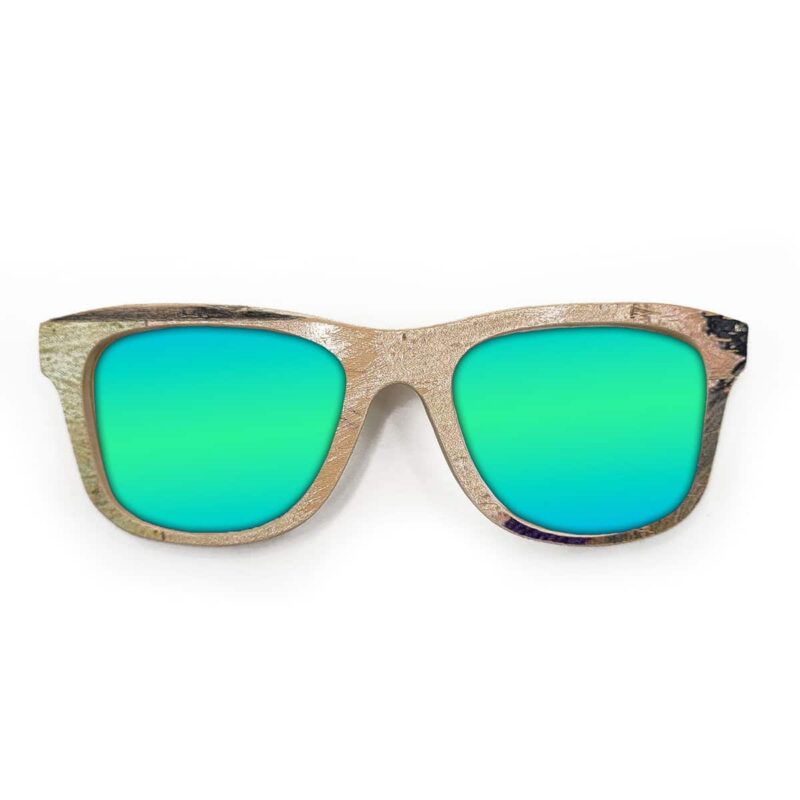 Wayfarer Style Recycled Wooden Skateboard Glasses