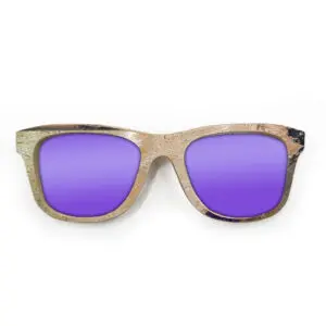 Wayfarer Style Recycled Wooden Skateboard Glasses