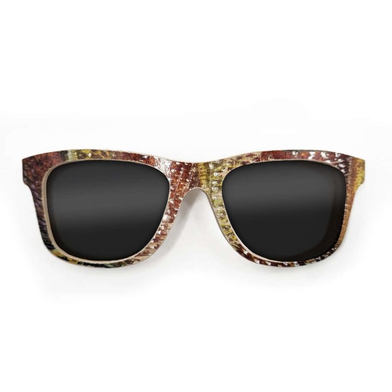 Wayfarer Style Recycled Wooden Skateboard Glasses