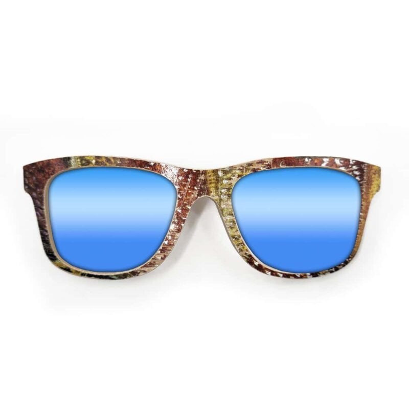 Wayfarer Style Recycled Wooden Skateboard Glasses