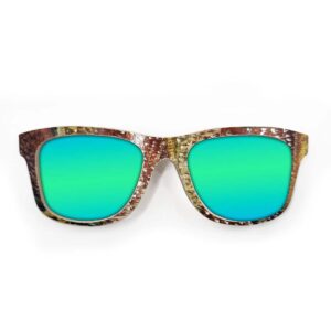 Wayfarer Style Recycled Wooden Skateboard Glasses