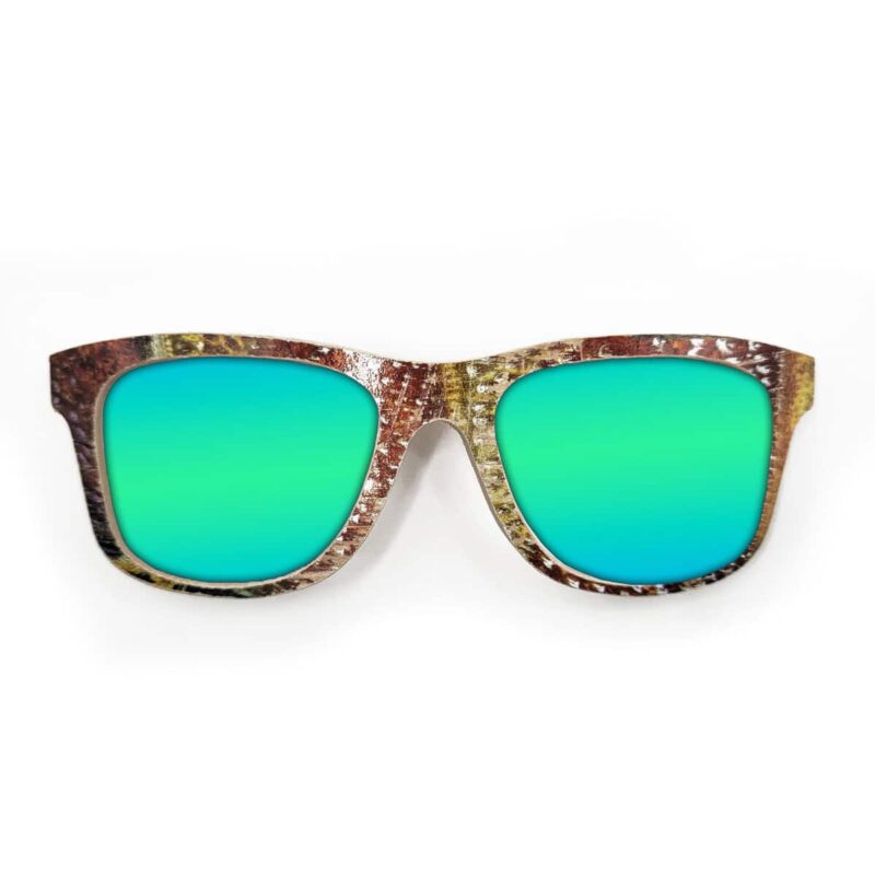 Wayfarer Style Recycled Wooden Skateboard Glasses