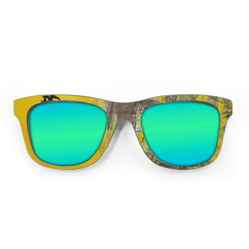 Wayfarer Style Recycled Wooden Skateboard Glasses