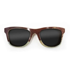 Wayfarer Style Recycled Wooden Skateboard Glasses